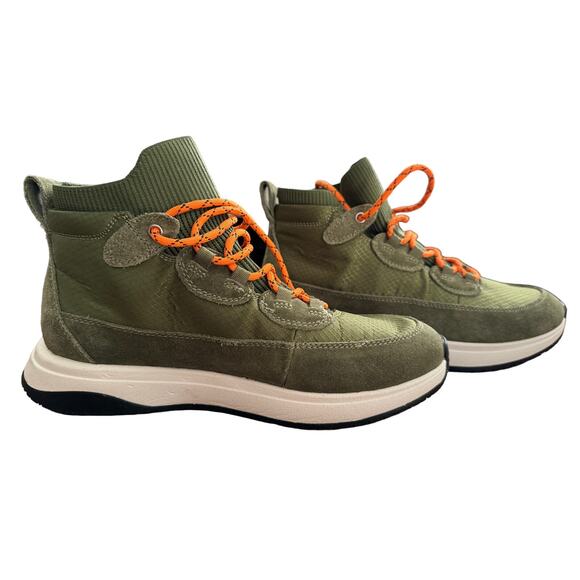 Olive Green Platform High Top Sneakers Women's Size 7.5 NWOT - Picture 1 of 7